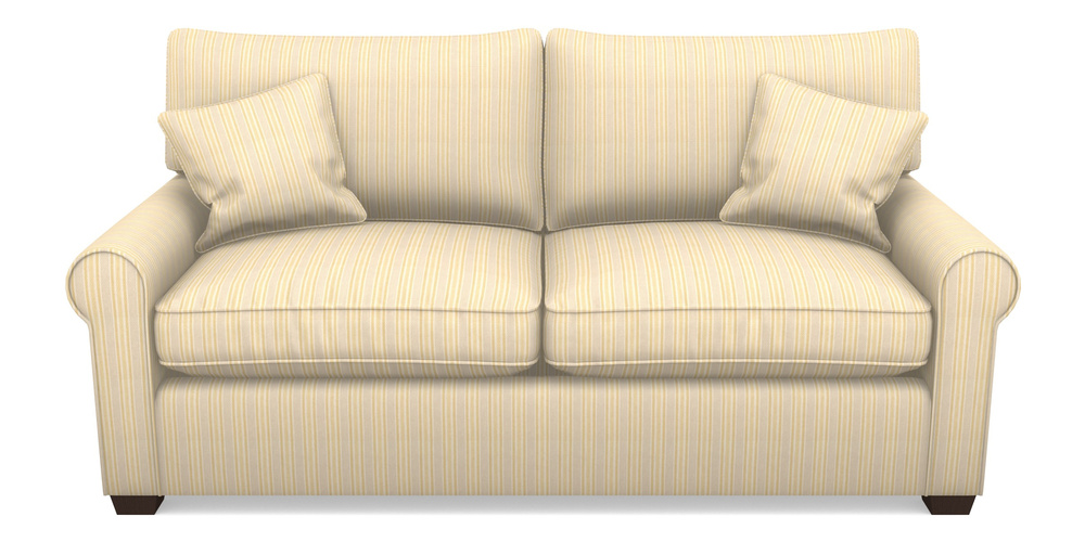 Product photograph of Bignor Sofa Bed 3 Seater Sofa Bed In Cloth 22 - Racing Stripes Ayr - Lemon from Sofas and Stuff Limited