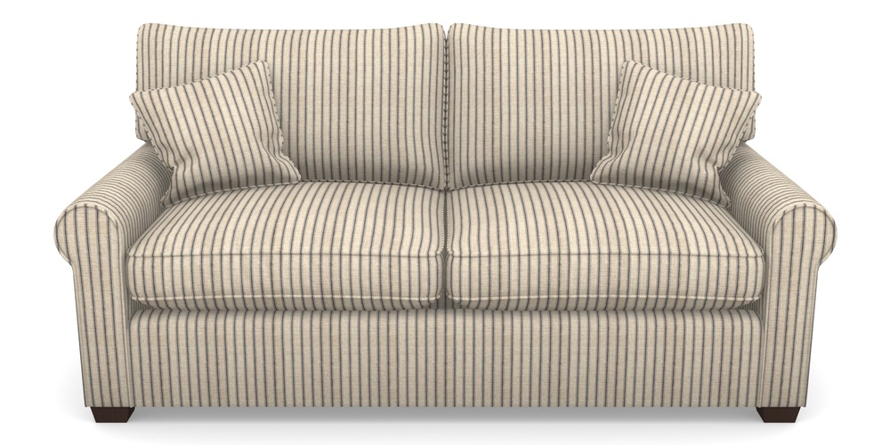 Product photograph of Bignor Sofa Bed 3 Seater Sofa Bed In Cloth 18 Stripes - Ticking - Bible Black from Sofas and Stuff Limited