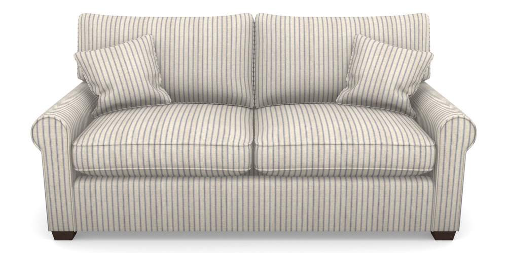 Product photograph of Bignor Sofa Bed 3 Seater Sofa Bed In Cloth 18 Stripes - Ticking - Indigo from Sofas and Stuff Limited