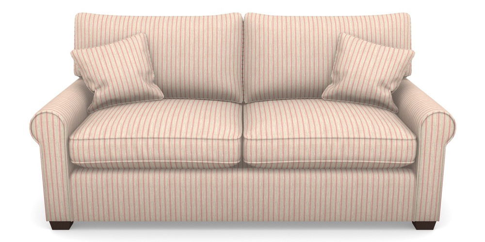 Product photograph of Bignor Sofa Bed 3 Seater Sofa Bed In Cloth 18 Stripes - Ticking - Cranberry from Sofas and Stuff Limited