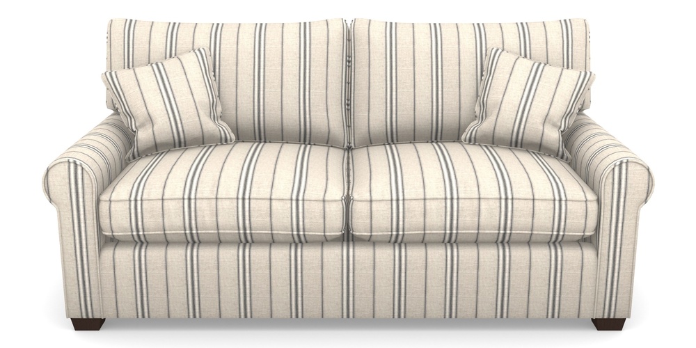 Product photograph of Bignor Sofa Bed 3 Seater Sofa Bed In Cloth 18 Stripes - Regimental - Bible Black from Sofas and Stuff Limited