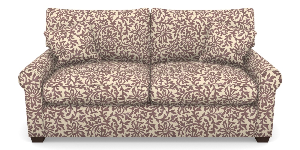 Product photograph of Bignor Sofa Bed 3 Seater Sofa Bed In V A Brompton Collection - Floral Scroll - Cacao from Sofas and Stuff Limited