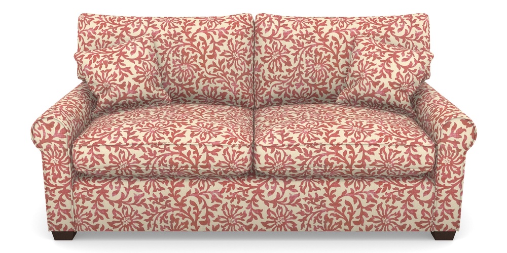 Product photograph of Bignor Sofa Bed 3 Seater Sofa Bed In V A Brompton Collection - Floral Scroll - Chilli from Sofas and Stuff Limited