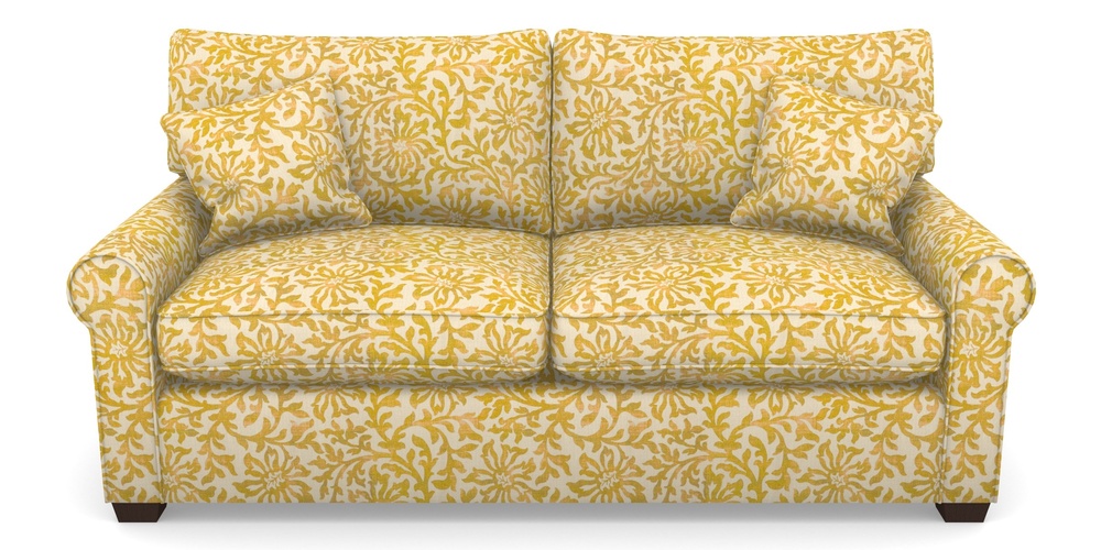 Product photograph of Bignor Sofa Bed 3 Seater Sofa Bed In V A Brompton Collection - Floral Scroll - Corn from Sofas and Stuff Limited