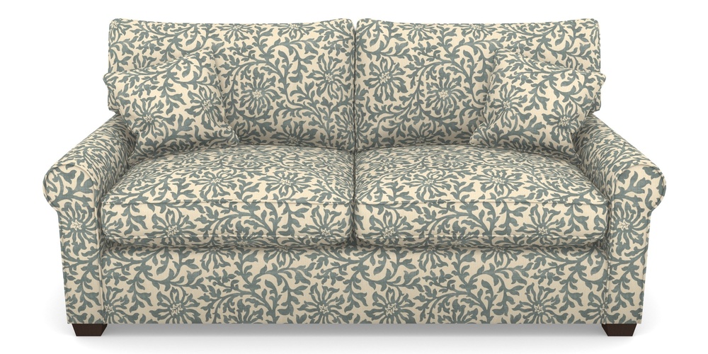 Product photograph of Bignor Sofa Bed 3 Seater Sofa Bed In V A Brompton Collection - Floral Scroll - Pebble from Sofas and Stuff Limited