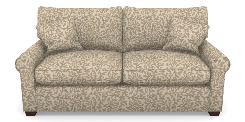 Product photograph of Bignor Sofa Bed 3 Seater Sofa Bed In V A Brompton Collection - Floral Scroll - Assam Tea from Sofas and Stuff Limited