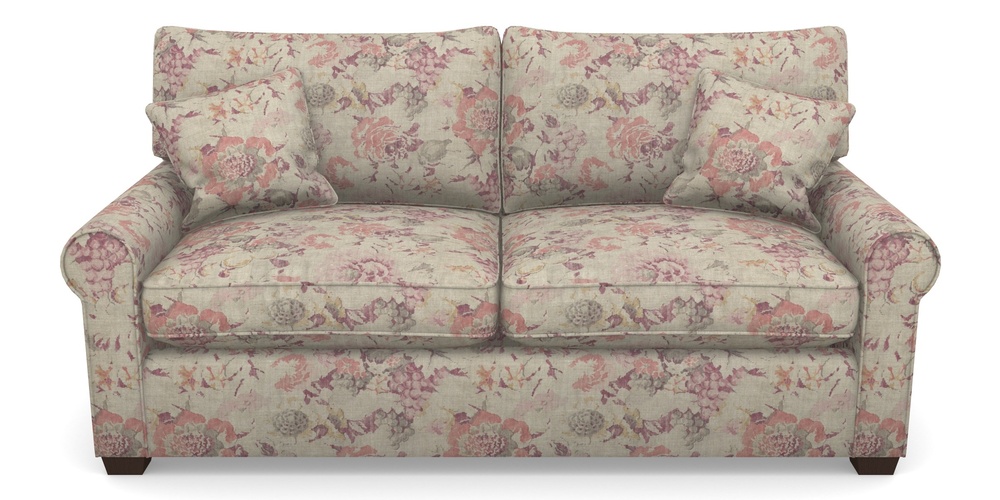 Product photograph of Bignor Sofa Bed 3 Seater Sofa Bed In Floral Linen - Faith Antique Sangria from Sofas and Stuff Limited