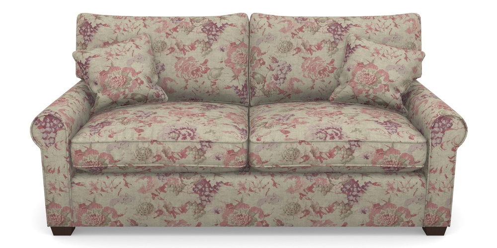 Product photograph of Bignor Sofa Bed 3 Seater Sofa Bed In Floral Linen - Faith Rose Quartz from Sofas and Stuff Limited