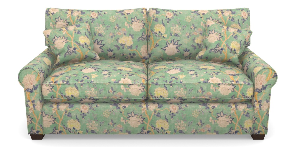 Product photograph of Bignor Sofa Bed 3 Seater Sofa Bed In Floral Linen - Even So Verde from Sofas and Stuff Limited