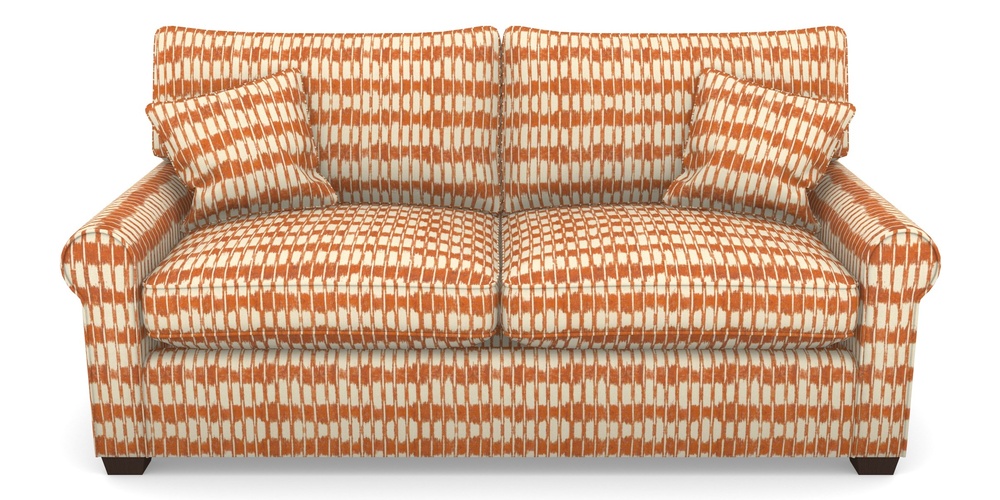 Product photograph of Bignor Sofa Bed 3 Seater Sofa Bed In V A Brompton Collection - Ikat - Terracotta from Sofas and Stuff Limited