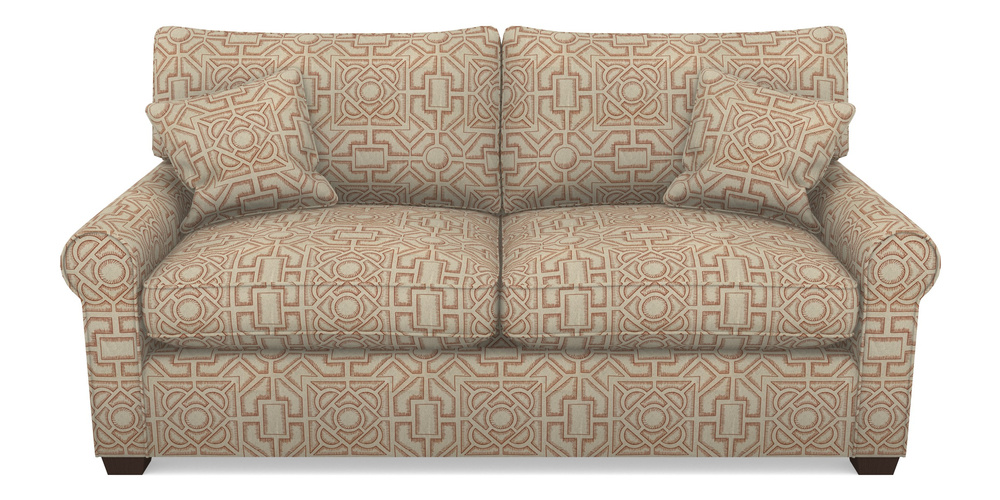 Product photograph of Bignor Sofa Bed 3 Seater Sofa Bed In Rhs Collection - Large Knot Garden Linen - Terracotta from Sofas and Stuff Limited