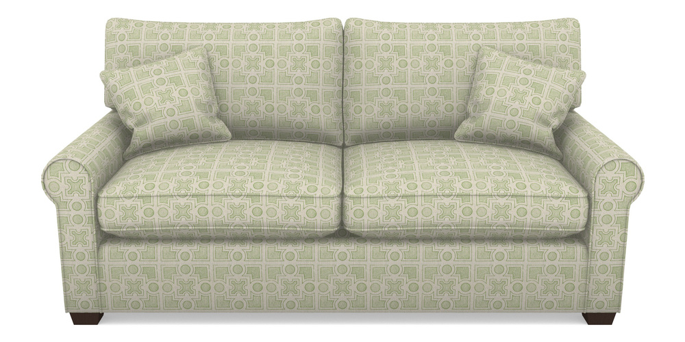 Product photograph of Bignor Sofa Bed 3 Seater Sofa Bed In Rhs Collection - Small Knot Garden Cotton Weave - Green from Sofas and Stuff Limited