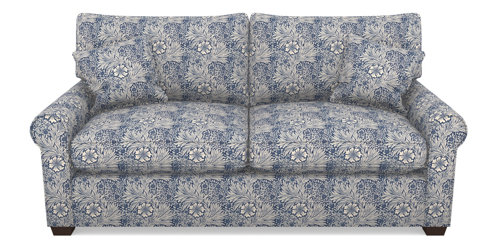 Product photograph of Bignor Sofa Bed 3 Seater Sofa Bed In William Morris Collection - Marigold - Indigo Linen from Sofas and Stuff Limited