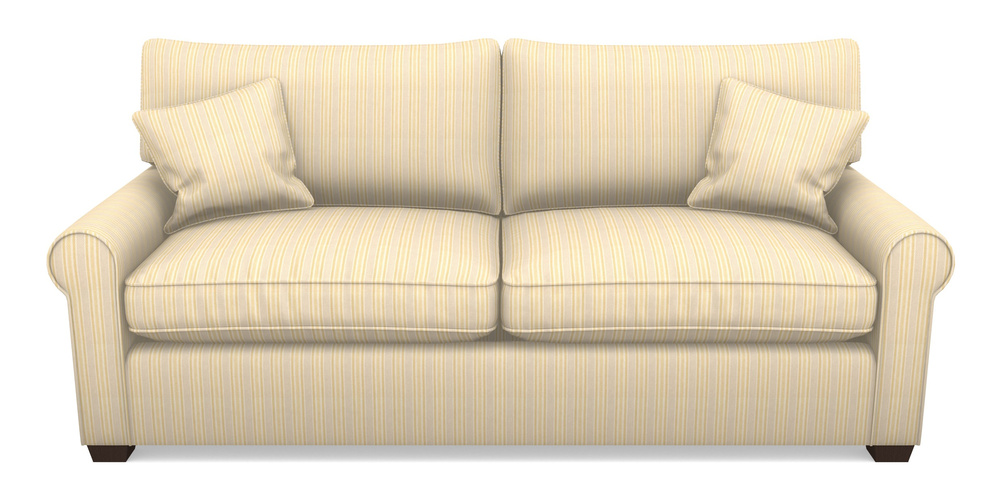 Product photograph of Bignor Sofa Bed 4 Seater Sofa Bed In Cloth 22 - Racing Stripes Ayr - Lemon from Sofas and Stuff Limited