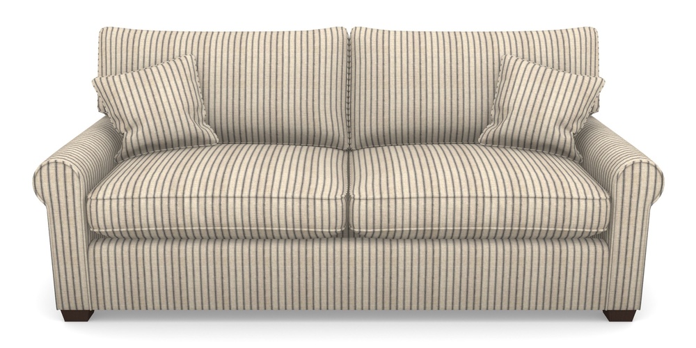 Product photograph of Bignor Sofa Bed 4 Seater Sofa Bed In Cloth 18 Stripes - Ticking - Bible Black from Sofas and Stuff Limited