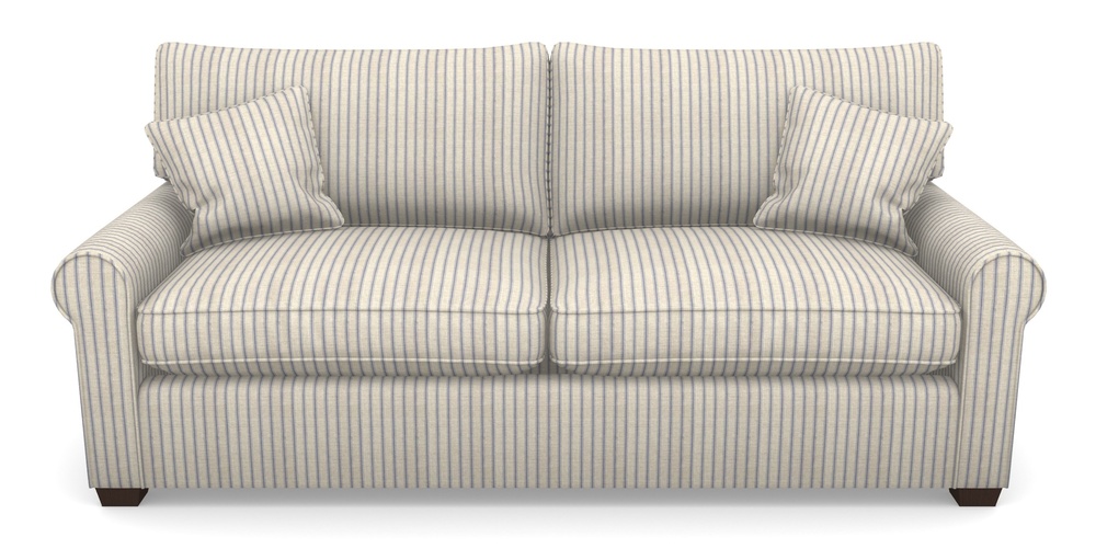 Product photograph of Bignor Sofa Bed 4 Seater Sofa Bed In Cloth 18 Stripes - Ticking - Indigo from Sofas and Stuff Limited