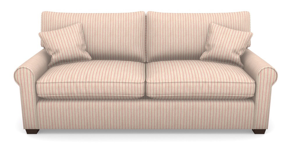 Product photograph of Bignor Sofa Bed 4 Seater Sofa Bed In Cloth 18 Stripes - Ticking - Cranberry from Sofas and Stuff Limited