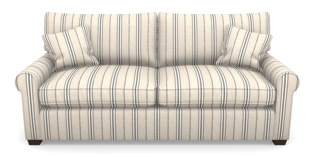 Product photograph of Bignor Sofa Bed 4 Seater Sofa Bed In Cloth 18 Stripes - Regimental - Bible Black from Sofas and Stuff Limited