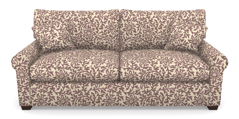 Product photograph of Bignor Sofa Bed 4 Seater Sofa Bed In V A Brompton Collection - Floral Scroll - Cacao from Sofas and Stuff Limited