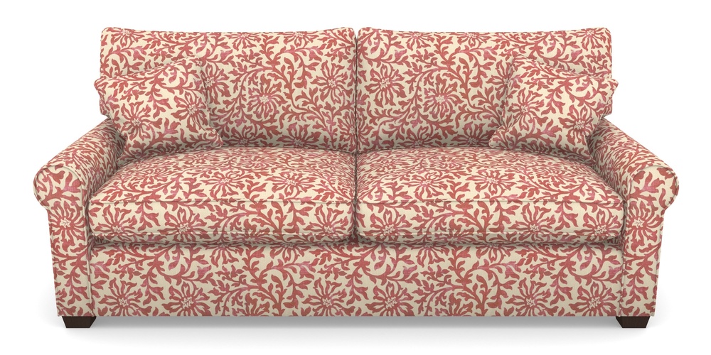 Product photograph of Bignor Sofa Bed 4 Seater Sofa Bed In V A Brompton Collection - Floral Scroll - Chilli from Sofas and Stuff Limited