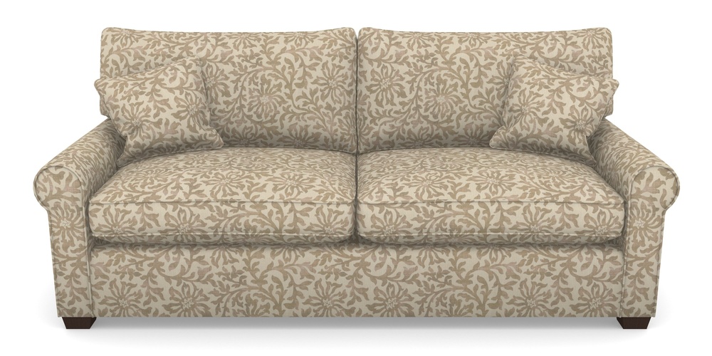 Product photograph of Bignor Sofa Bed 4 Seater Sofa Bed In V A Brompton Collection - Floral Scroll - Assam Tea from Sofas and Stuff Limited