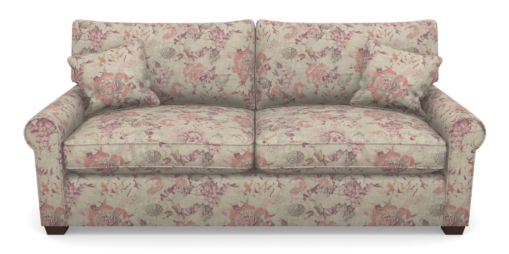 Product photograph of Bignor Sofa Bed 4 Seater Sofa Bed In Floral Linen - Faith Antique Sangria from Sofas and Stuff Limited