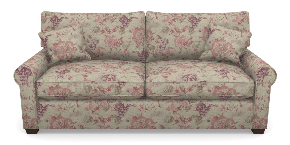 Product photograph of Bignor Sofa Bed 4 Seater Sofa Bed In Floral Linen - Faith Rose Quartz from Sofas and Stuff Limited