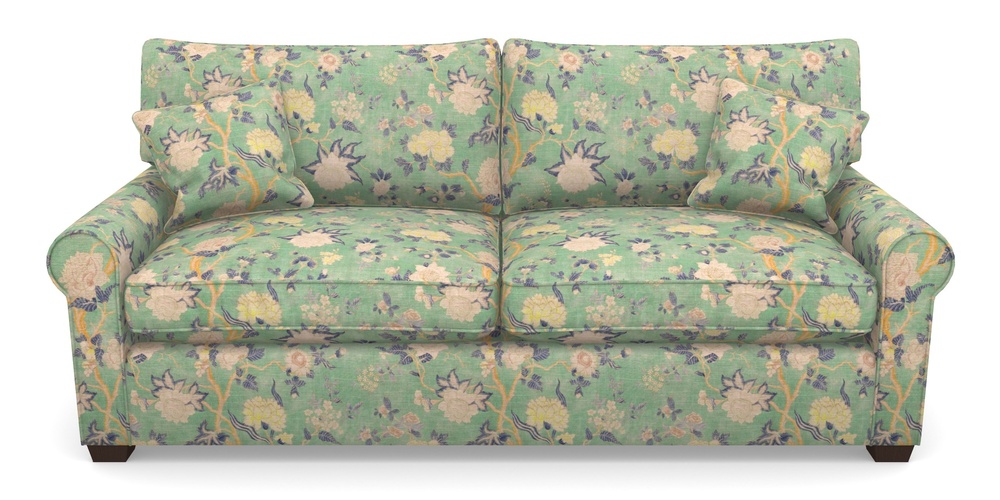 Product photograph of Bignor Sofa Bed 4 Seater Sofa Bed In Floral Linen - Even So Verde from Sofas and Stuff Limited