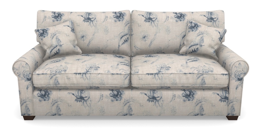 Product photograph of Bignor Sofa Bed 4 Seater Sofa Bed In Floral Linen - Lela Mystery Indigo from Sofas and Stuff Limited