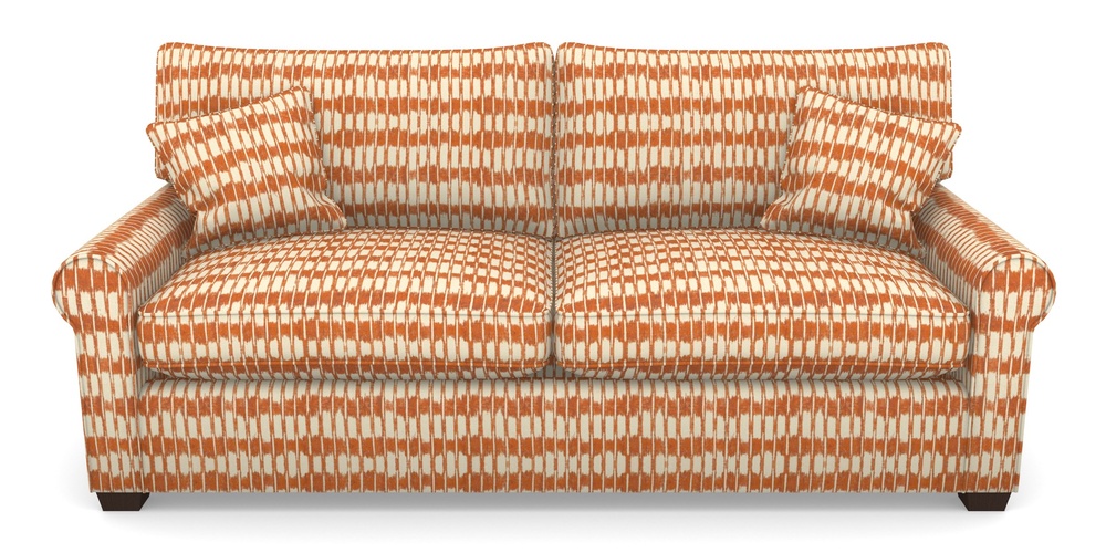 Product photograph of Bignor Sofa Bed 4 Seater Sofa Bed In V A Brompton Collection - Ikat - Terracotta from Sofas and Stuff Limited