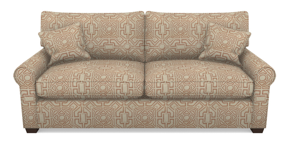 Product photograph of Bignor Sofa Bed 4 Seater Sofa Bed In Rhs Collection - Large Knot Garden Linen - Terracotta from Sofas and Stuff Limited