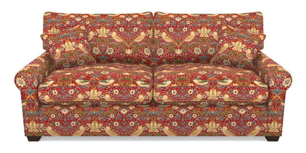 Product photograph of Bignor Sofa Bed 4 Seater Sofa Bed In William Morris Collection - Strawberry Thief - Crimson Slate from Sofas and Stuff Limited