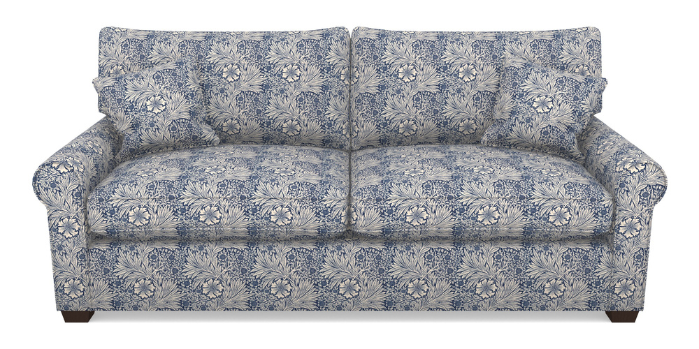 Product photograph of Bignor Sofa Bed 4 Seater Sofa Bed In William Morris Collection - Marigold - Indigo Linen from Sofas and Stuff Limited