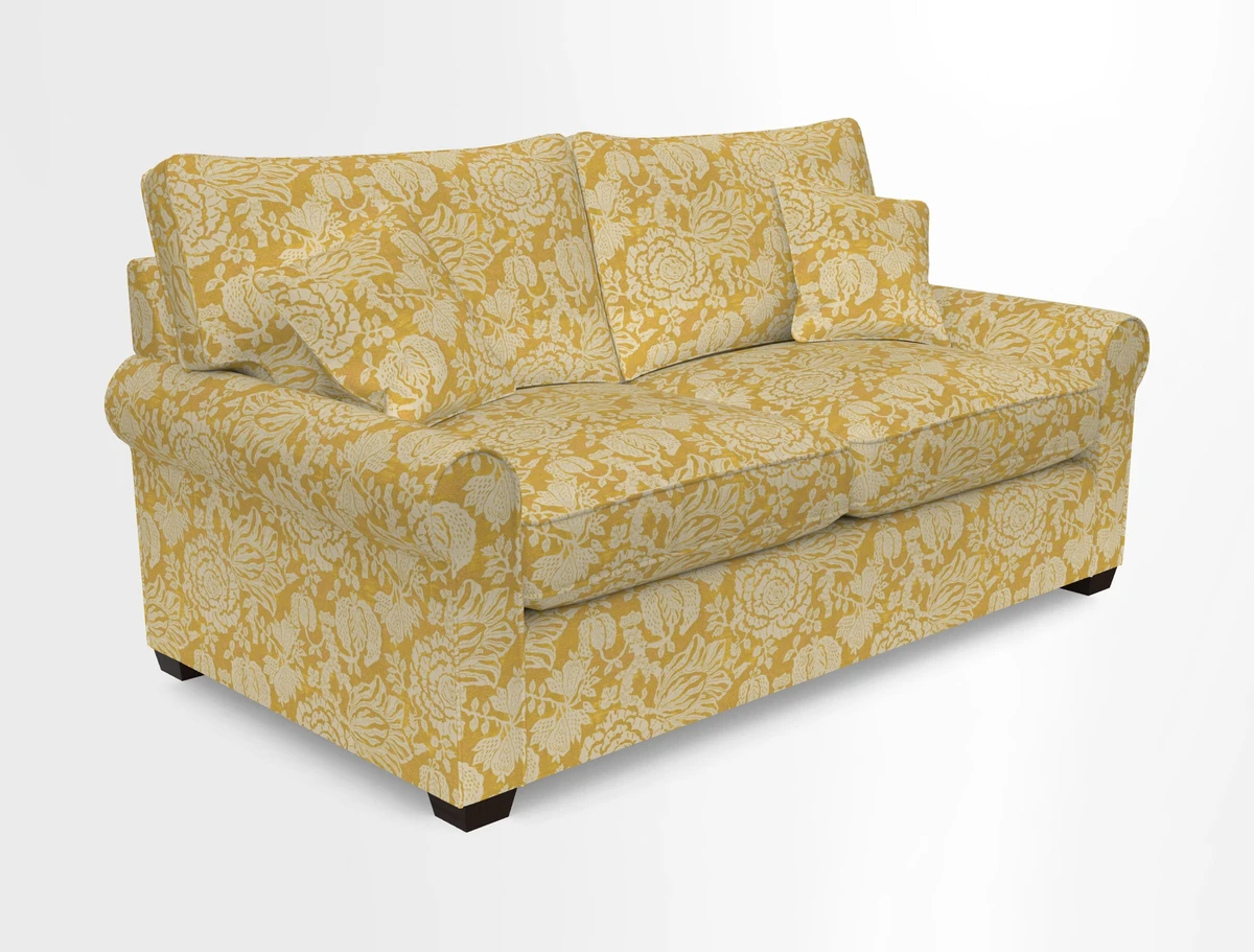 Bignor 3 Seater Sofa in V&A Drawn From Nature Oak Tree Gold. Loose cover option available