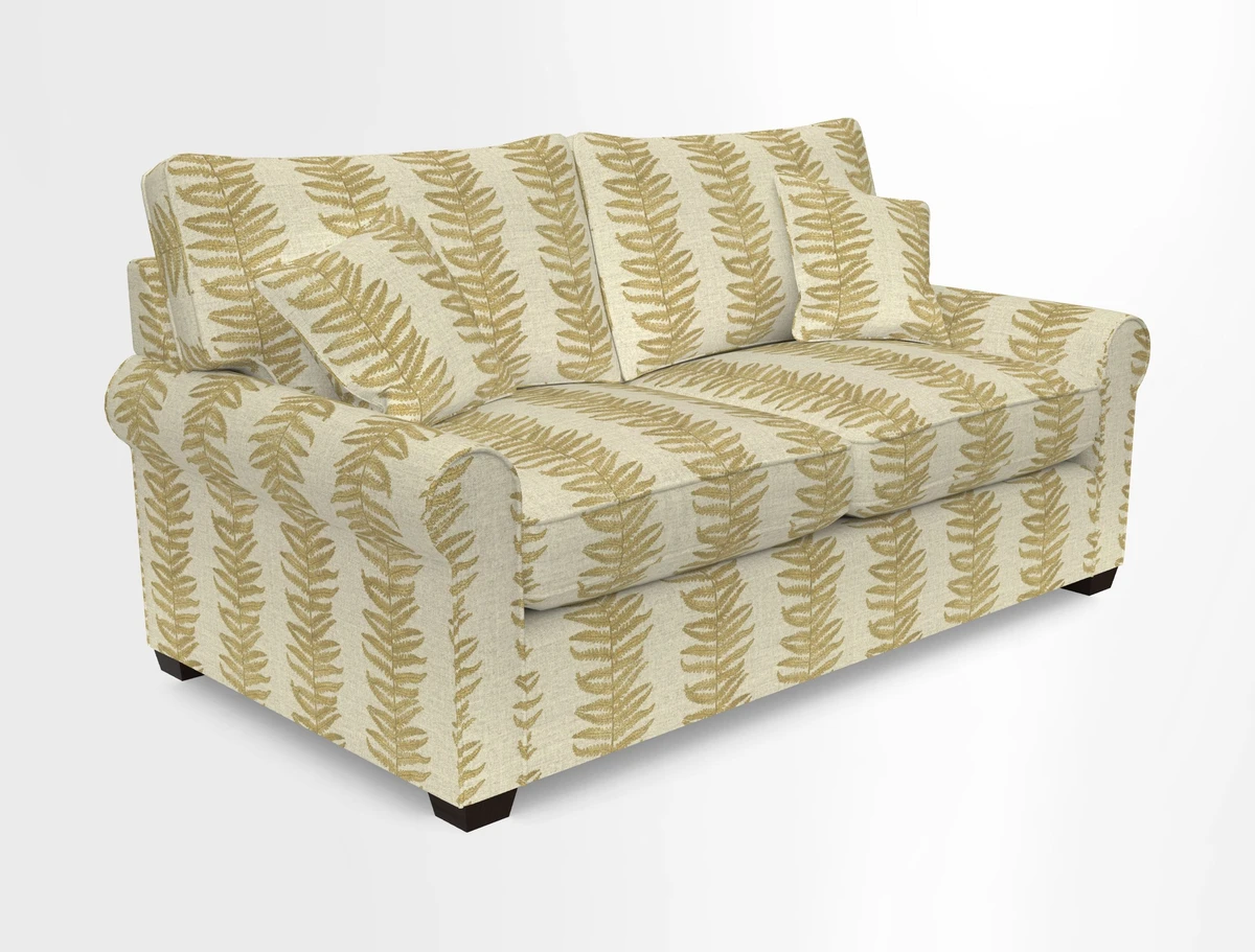 Bignor 3 Seater Sofa in V&A Drawn From Nature Oak Tree Gold. Loose cover option available