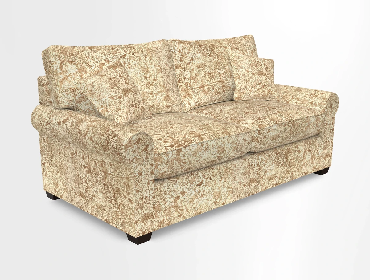 Bignor 3 Seater Sofa in V&A Drawn From Nature Oak Tree Gold. Loose cover option available