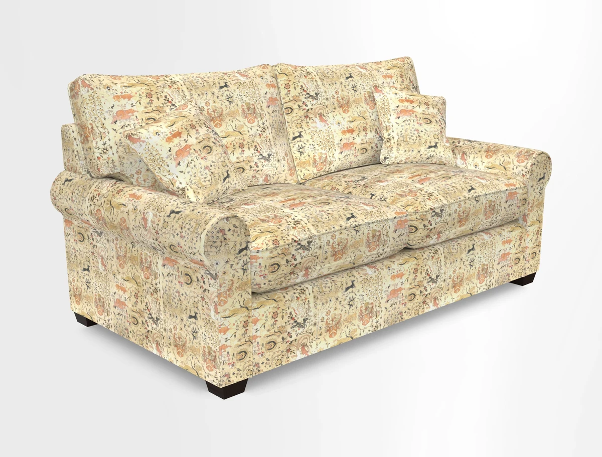 Bignor 3 Seater Sofa in V&A Drawn From Nature Oak Tree Gold. Loose cover option available
