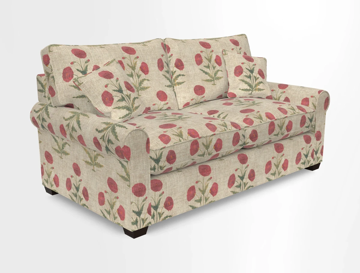 Bignor 3 Seater Sofa in V&A Drawn From Nature Oak Tree Gold. Loose cover option available