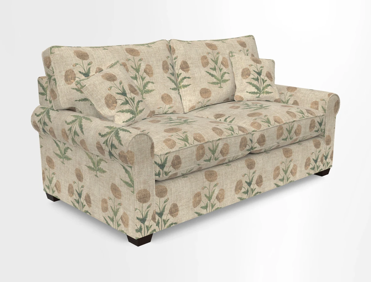 Bignor 3 Seater Sofa in V&A Drawn From Nature Oak Tree Gold. Loose cover option available