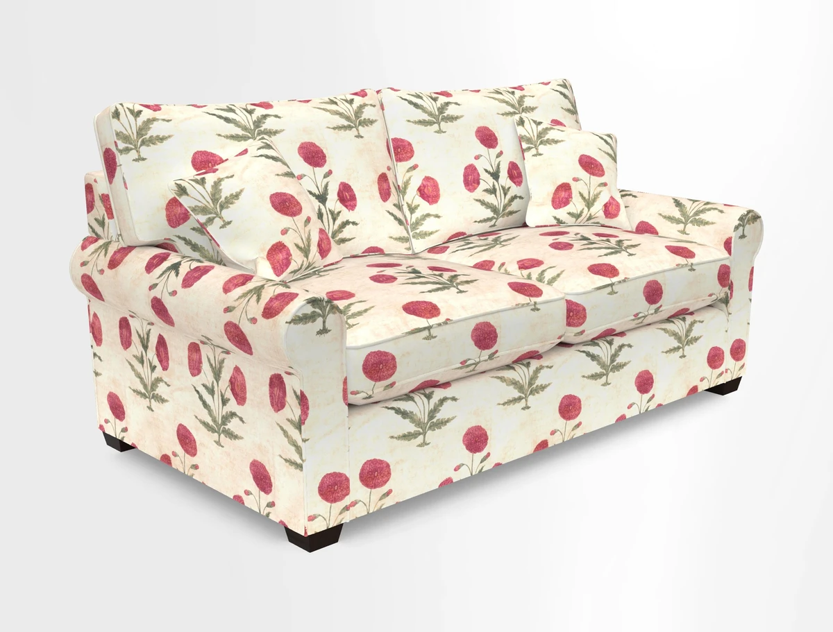 Bignor 3 Seater Sofa in V&A Drawn From Nature Oak Tree Gold. Loose cover option available