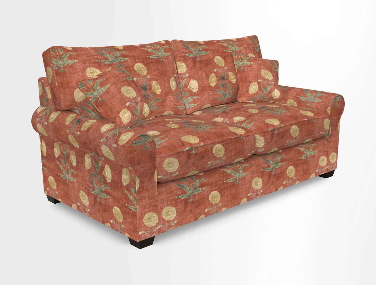 Bignor 3 Seater Sofa in V&A Drawn From Nature Oak Tree Gold. Loose cover option available