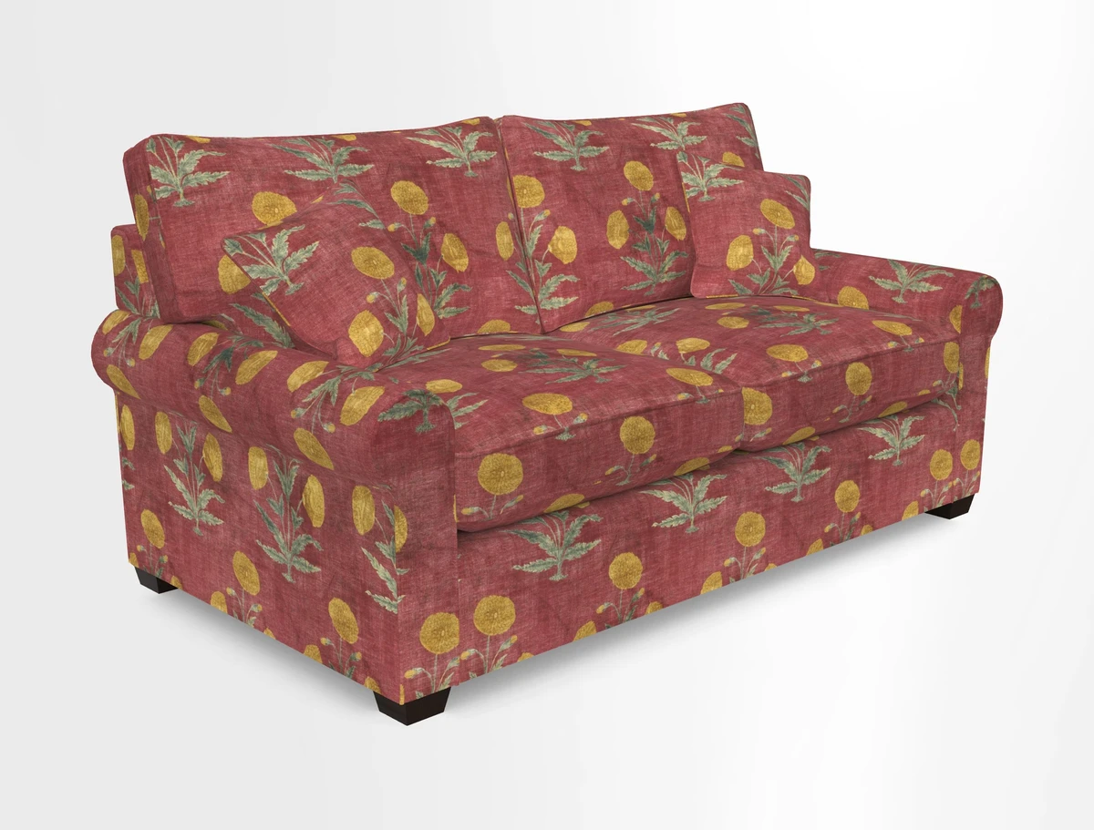 Bignor 3 Seater Sofa in V&A Drawn From Nature Oak Tree Gold. Loose cover option available