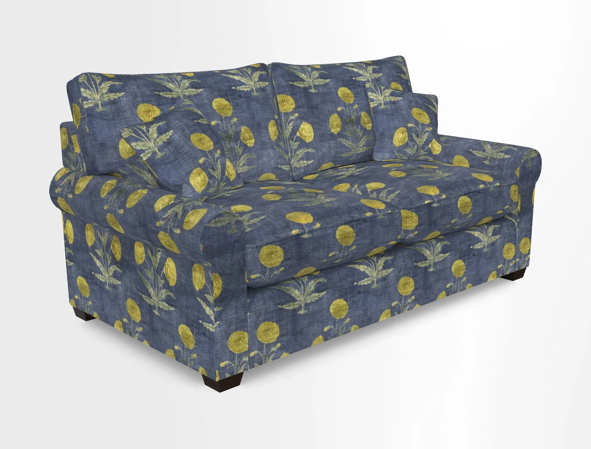 Bignor 3 Seater Sofa in V&A Drawn From Nature Oak Tree Gold. Loose cover option available