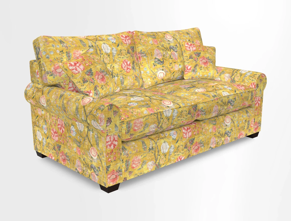 Bignor 3 Seater Sofa in V&A Drawn From Nature Oak Tree Gold. Loose cover option available