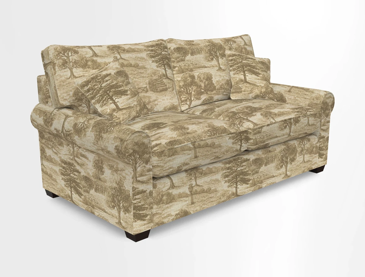 Bignor 3 Seater Sofa in V&A Drawn From Nature Oak Tree Gold. Loose cover option available