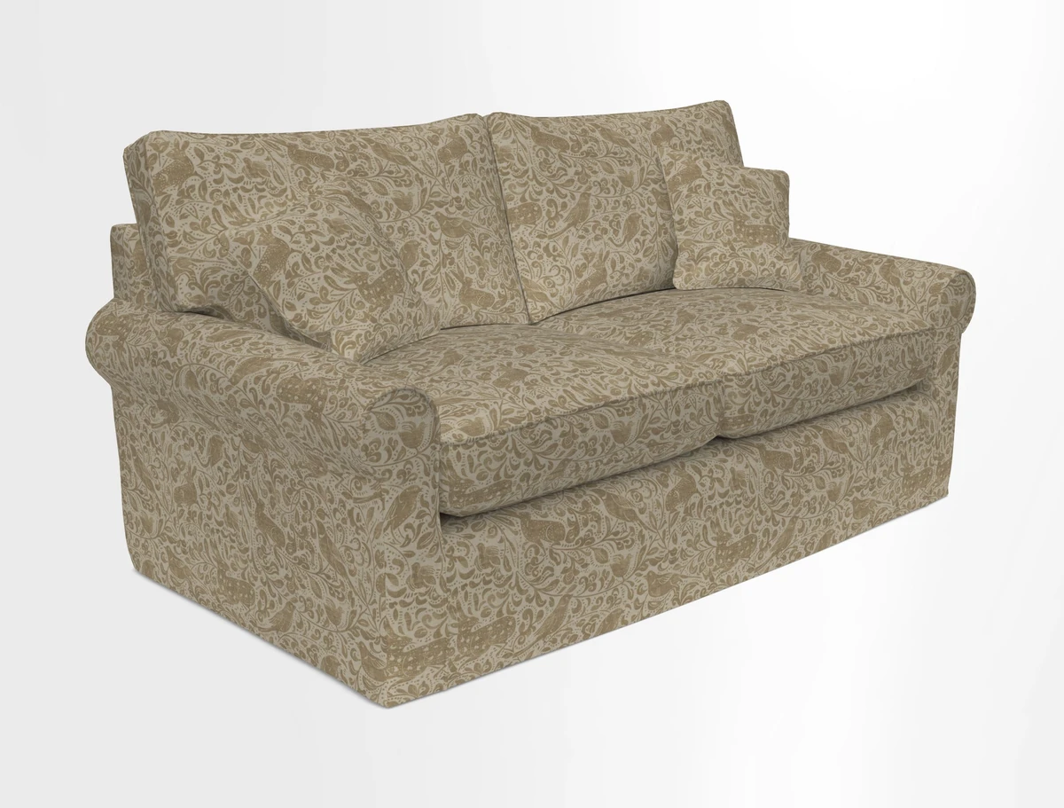 Bignor 3 Seater Sofa in V&A Drawn From Nature Oak Tree Gold. Loose cover option available