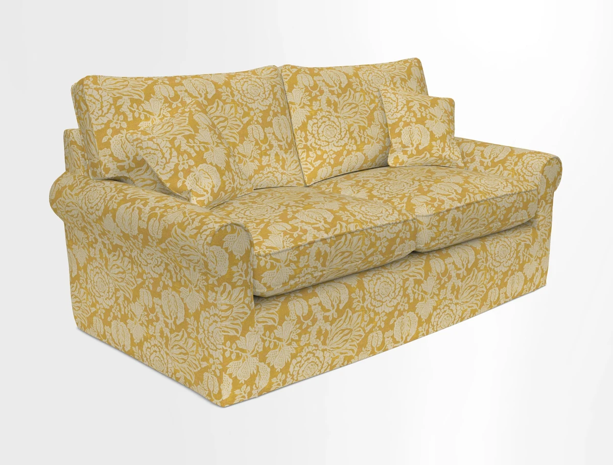Bignor 3 Seater Sofa in V&A Drawn From Nature Oak Tree Gold. Loose cover option available