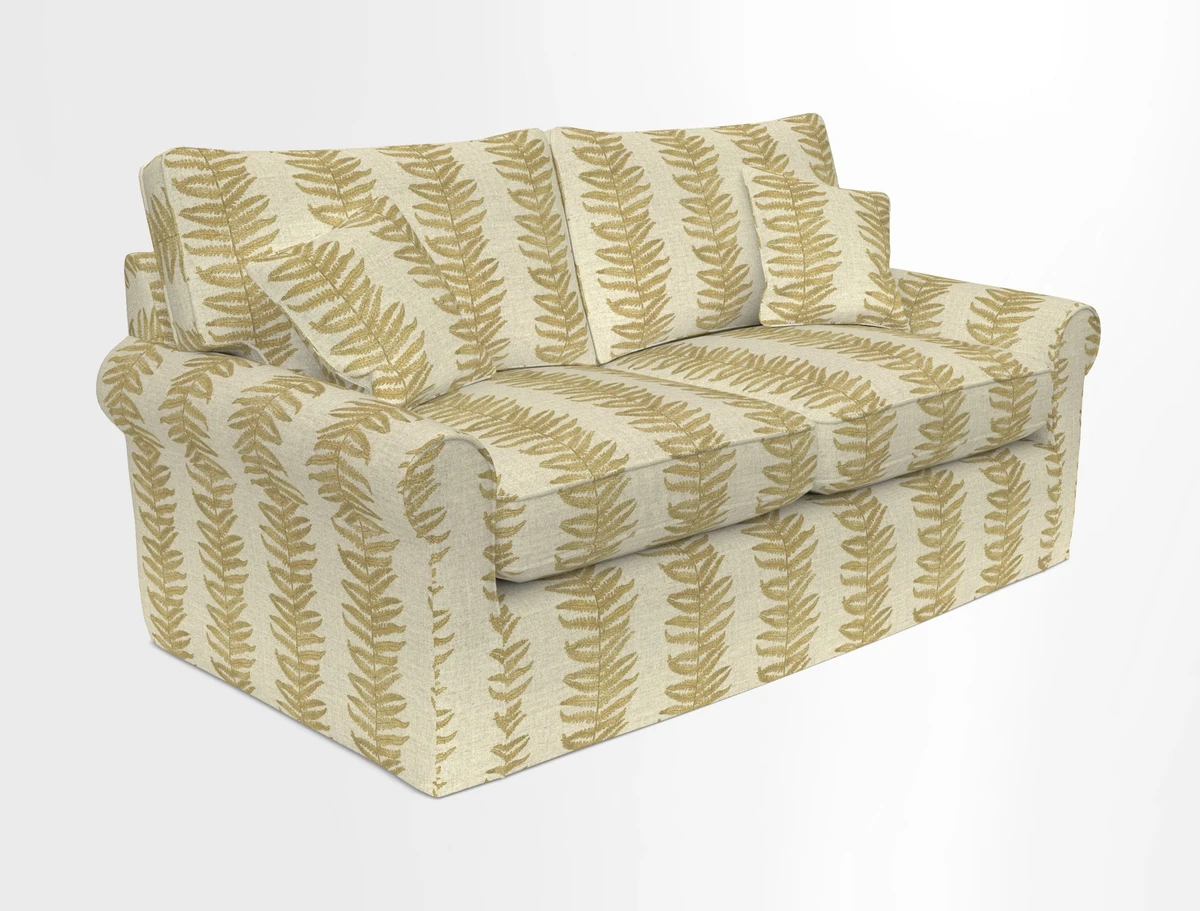 Bignor 3 Seater Sofa in V&A Drawn From Nature Oak Tree Gold. Loose cover option available