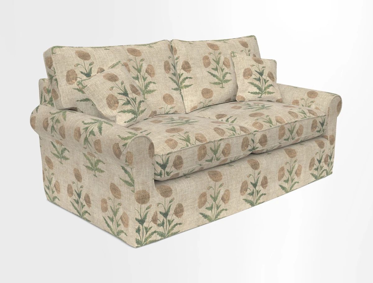 Bignor 3 Seater Sofa in V&A Drawn From Nature Oak Tree Gold. Loose cover option available