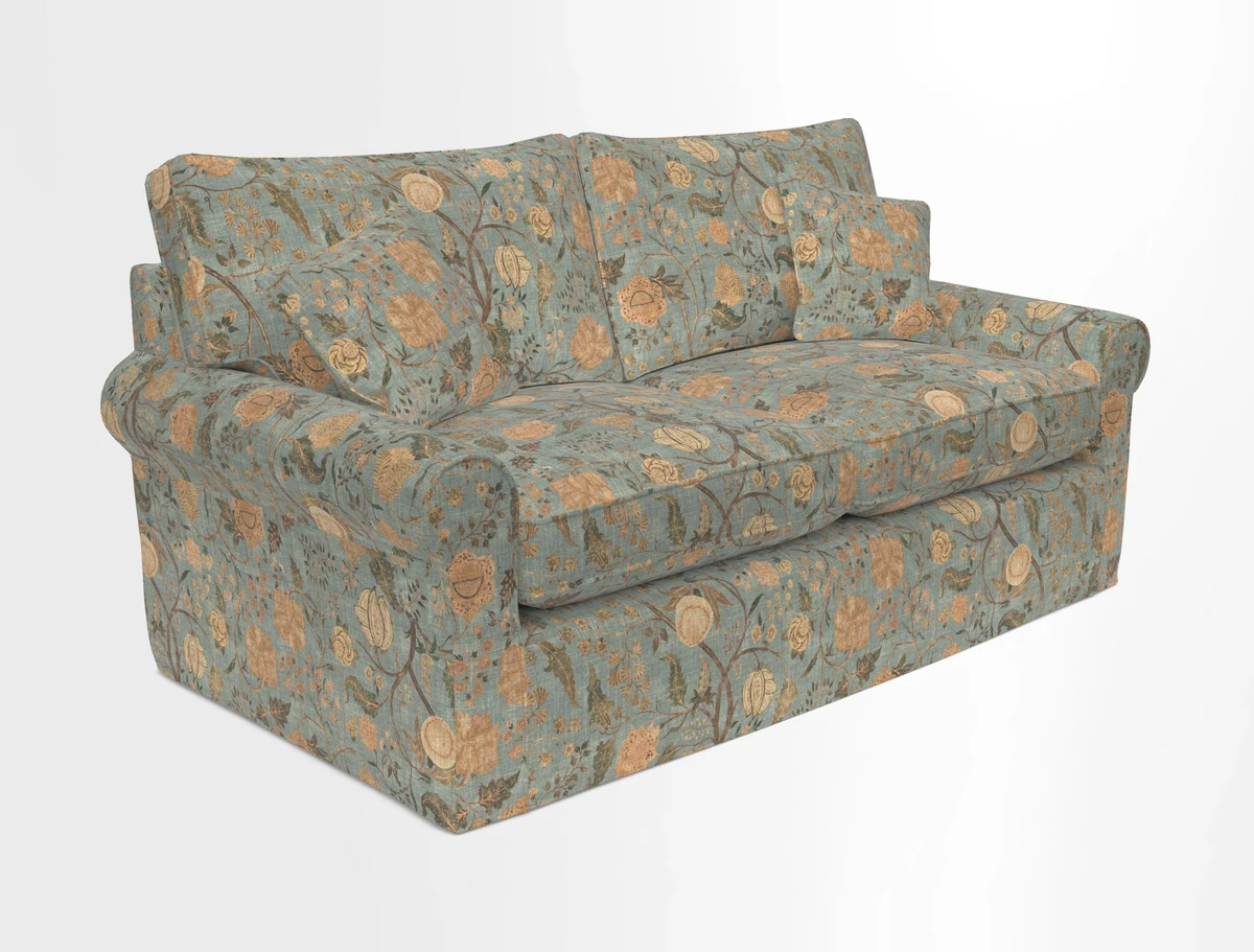 Bignor 3 Seater Sofa in V&A Drawn From Nature Oak Tree Gold. Loose cover option available